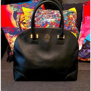 Tory Burch Black Leather Tote Bag